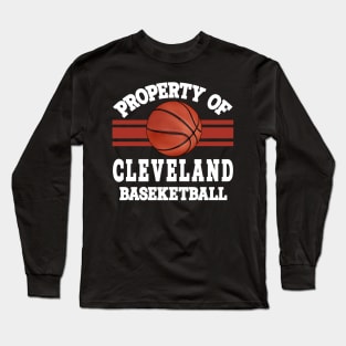 Proud Name Cleveland Graphic Property Vintage Basketball Long Sleeve T-Shirt